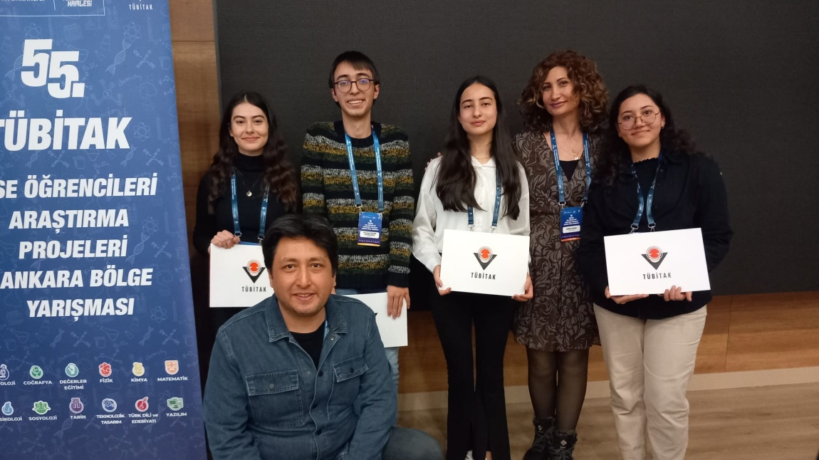 55.TÜBİTAK Lise Öğrencileri Araştırma Projelerinde Ankara Bölge Finali Birinciliği ve Üçüncülüğü Kazandık
